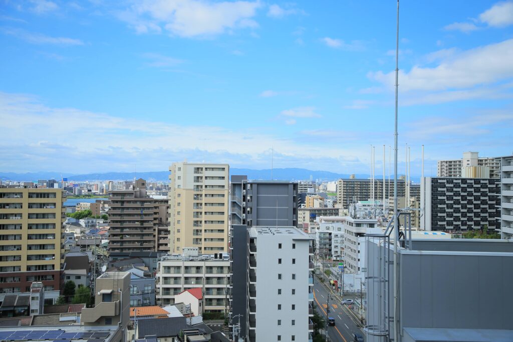 大阪市福島区にあるえびえ記念病院からの景色